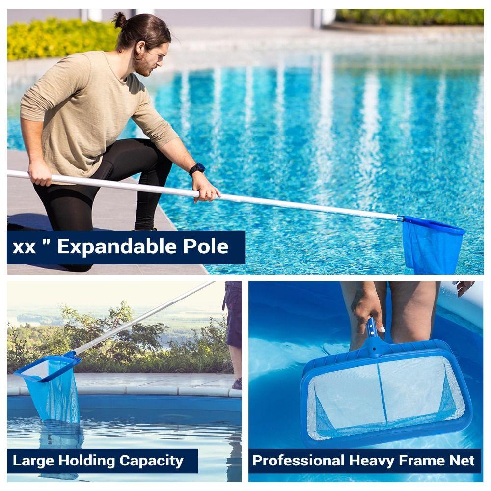 Deep Rake Pool Net Without Pole Fine Mesh Leaf Skimmer Net Pool Skimmer  Swimming Pool