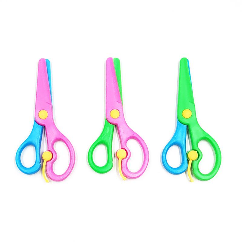 Kinder Studenten schneiden arbeitssparende elastische Sicherheitsschere kleine Schere DIY handgemachte Kunst Schreibwaren Kindergarten Kunststoff Handschere