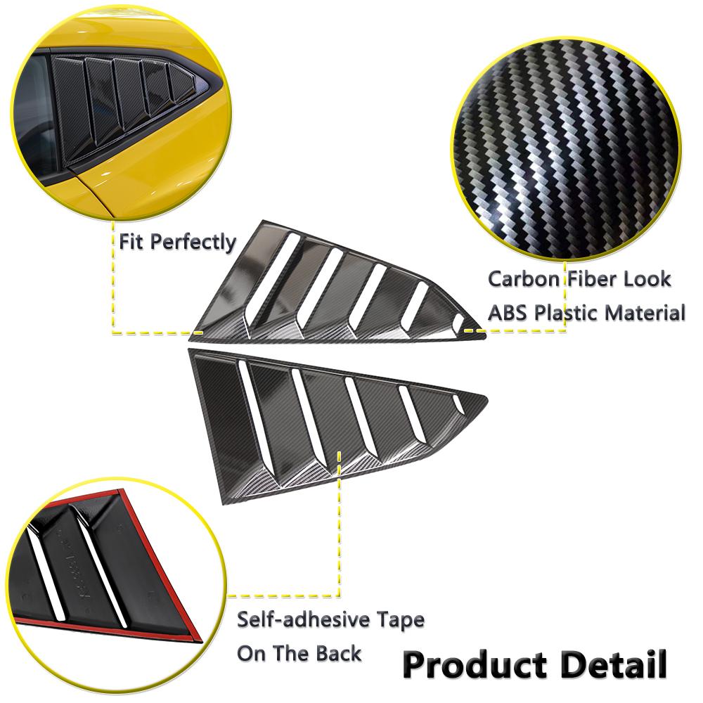 Quarter Window Louver Trim Cover for Chevrolet Camaro 2017-2026 2026 Rear Window Spoiler Panel Car Styling Exterior Accessosries