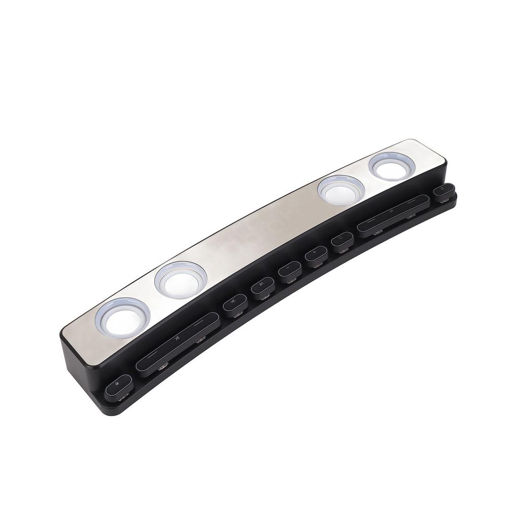 Bluetooth Computer Speaker HiFi Subwoofer Dynamic RGB PC Gaming Speaker with FM Radio Alarm Clock 9 Mechanical Keys