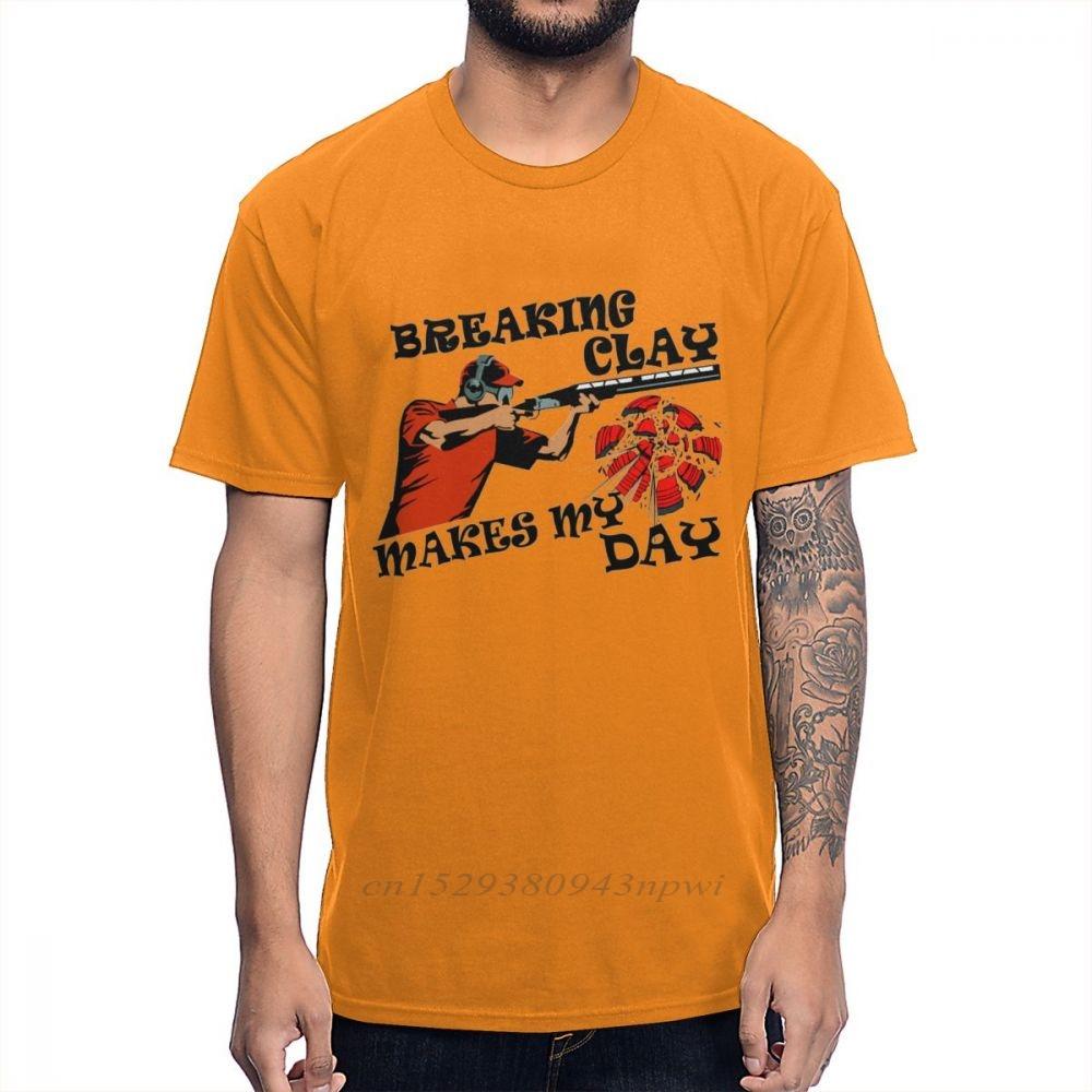 Man Leisure Clay  Trap Shooting For Skeet Shooting Fans T Shirt Round Neck Comfortable Cotton Anime Homme Tshirt