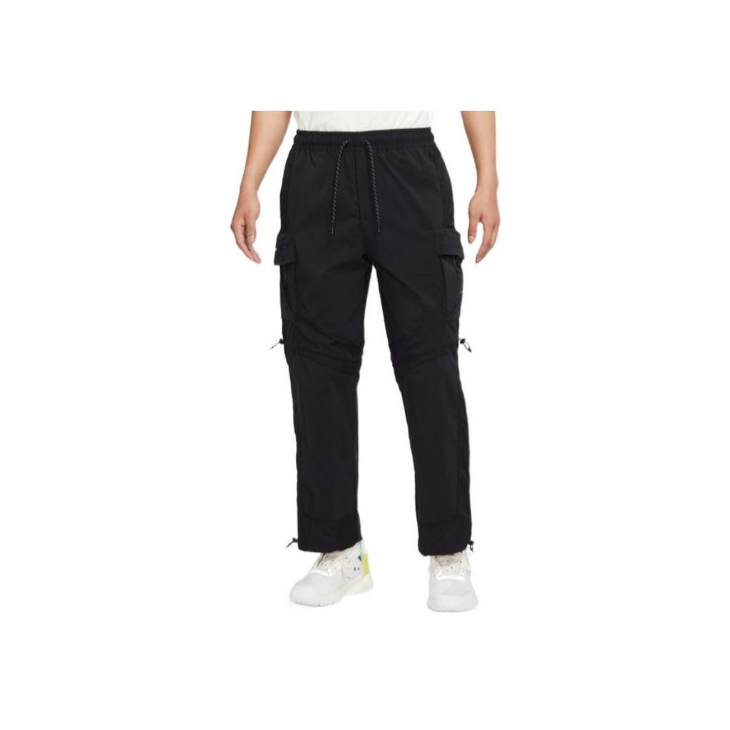Jordan Pocket Detail Logo Print Straight-Leg Casual Pants Men Bottoms Black DQ8054-010