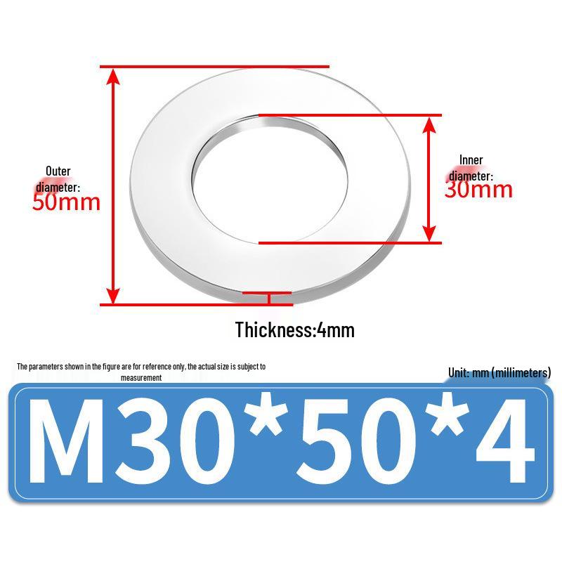 Jin Juntai Thick & Thin Stainless Steel Flat Washer, Round M10-M36
