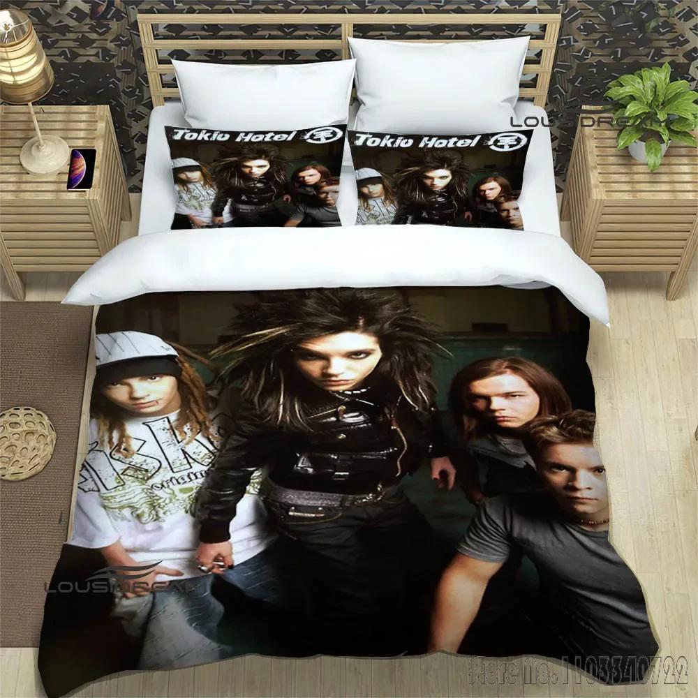 

Комплект пододеяльника с принтом группы Tokio Hotel, HD чехол для одеяла для детских постельных комплектов, постельное белье, декор для спальни EU Single 140x200cm