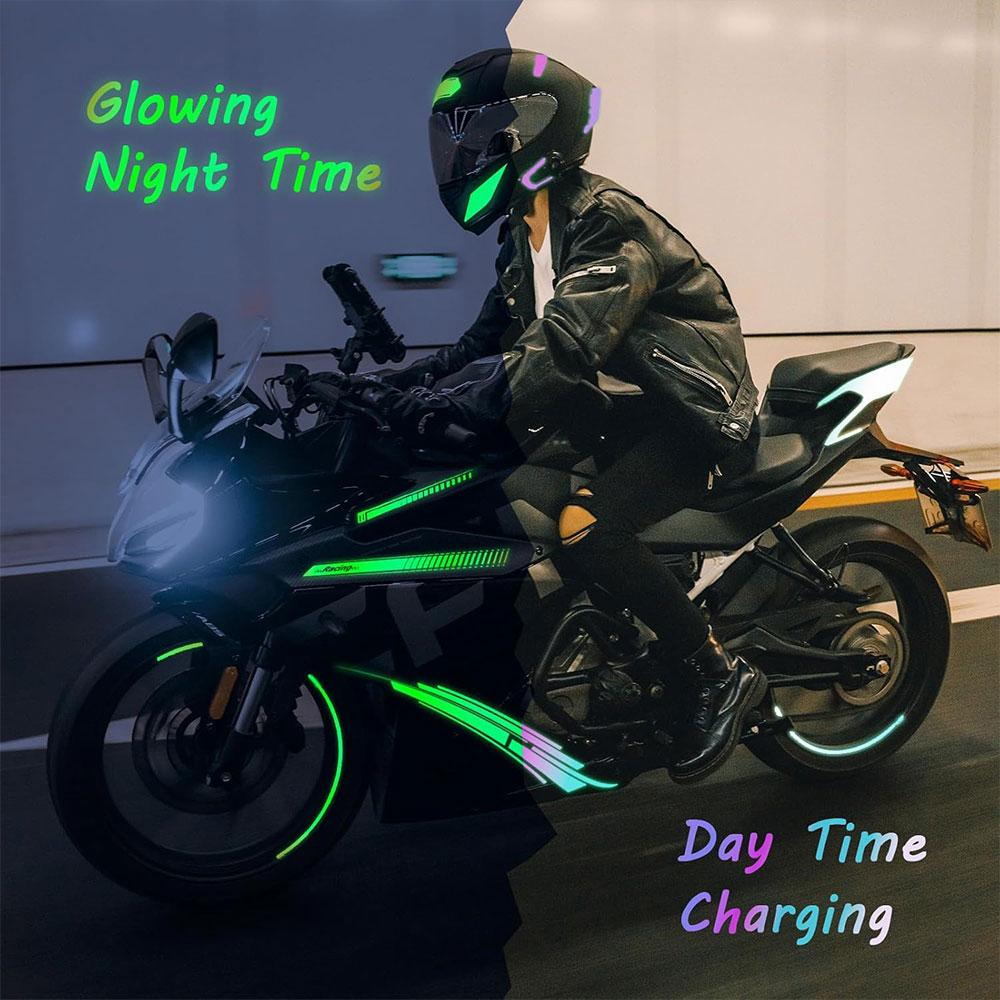 10pc Holographic Glow in Dark Adhesive Vinyl DIY Luminous Film for Birthday Gift Festival Craft Party Decor Blue to Green Effect
