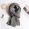 Couple Winter Scarf Warm Thick Knitted Long Scarf Solid Color Soft Large Wrap Outdoor Indoor Cold Weather Neck Warmer