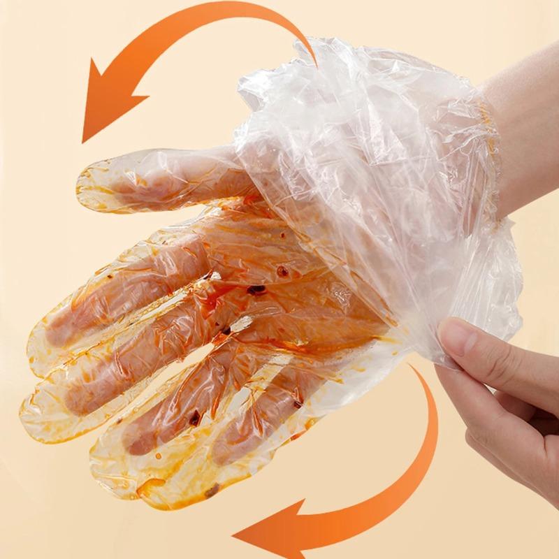 100PCS Long Arm Disposable Gloves Food Grade Waterproof Non Slip Kitchen Cleaning Gloves for Vegetable Washing Cooking Elastic C