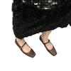 Scarpe basse a tacco spesso Mary Jane da donna con punta quadrata retrò bocca bassa versione coreana stile fata delicata nuove primavera e autunno 2024