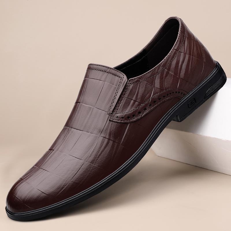 

Мода Новый Тренд Формальная Деловая Обувь Мужская Повседневная Нескользящие Лоферы На Все Случаи Жизни Мужская Обувь из Натуральной Кожи Комфорт Мужские Слипоны 45 коричневый