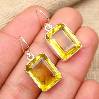 Orecchini adorabili con pietre preziose citrine fatti a mano in argento sterling 925, regalo per lei