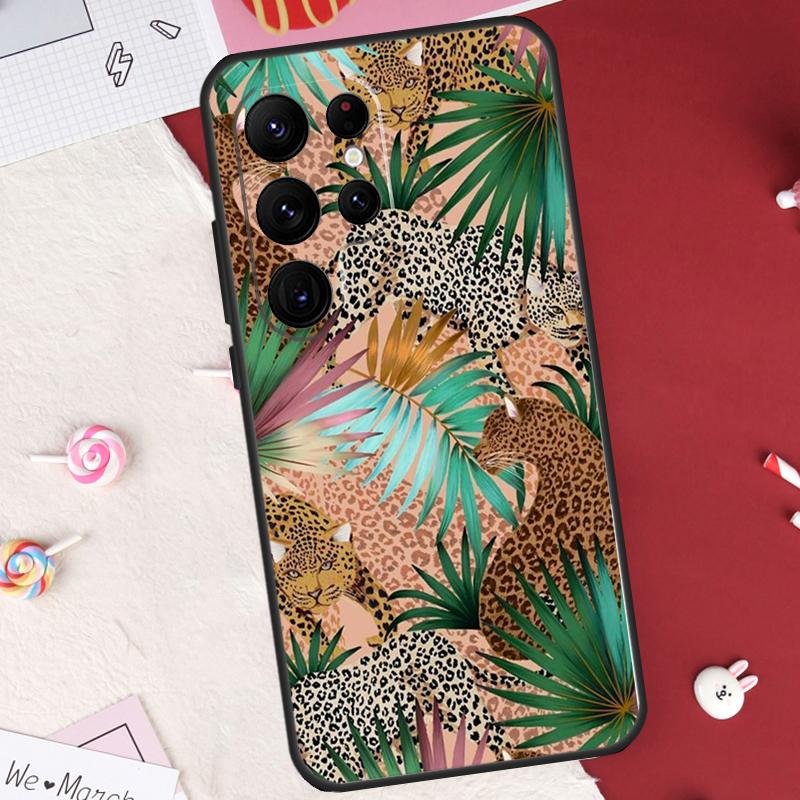 Classic Leopard Tiger Case For Samsung Galaxy S26 Ultra S20 S21 S22 S23 S24 S25 Ultra S10 Plus S25 FE Cover Shell