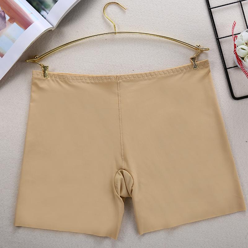 Mid-Waist Seamless Ice Silk Safety Shorts - Women's Anti-Exposure Summer Base Shorts