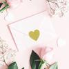 500pcs/roll Gold Heart Shaped Stickers Seal Labels Stickers Scrapbooking For Package And Wedding Decoration Stationery Sticker