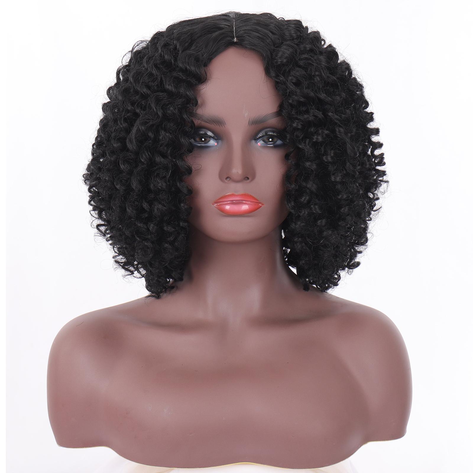 

Афро-кудрявые вьющиеся парики длиной до плеч, натуральные черные волосы, термостойкие синтетические дешевые парики для чернокожих женщин, распродажа