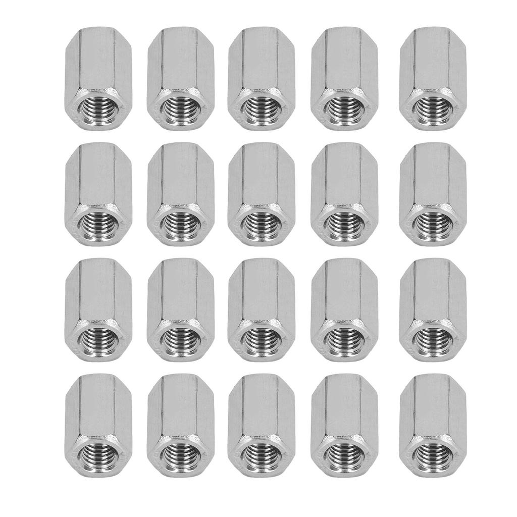 20PCS Hex Coupling Nuts 304 Stainless Steel Thread Rod Connection Nut for Bolts Studs Screws