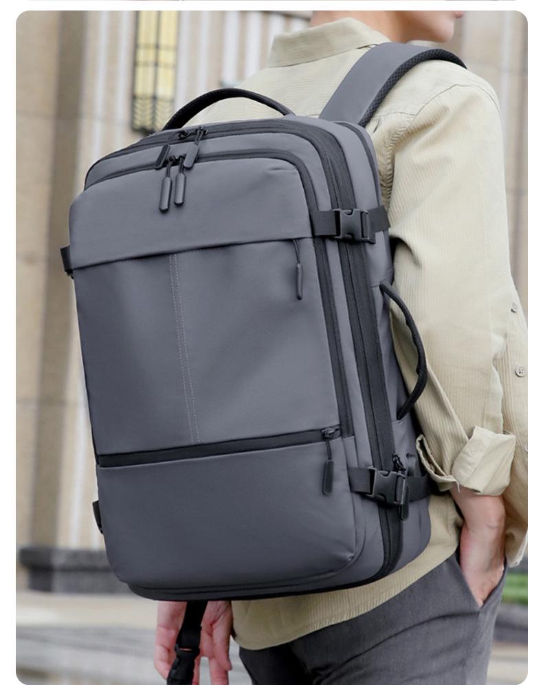 Expandable Fashion Backpack: High-Capacity Cross-Border Unisex Design for Business, Travel, and School