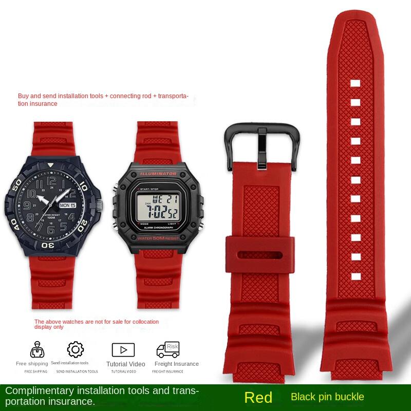 Colorful Silicone Watch Strap for Casio W-218H MRW-210H Ae-1200 /1100 / F-108 /sgw300 /400 /w-800h Replacement Male Rubber Strap