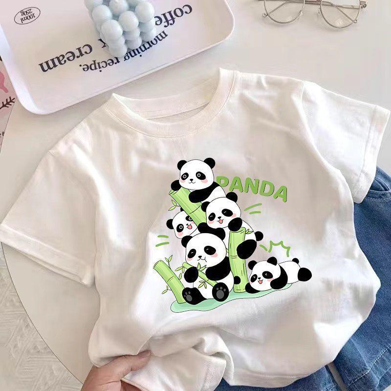 Bestselling Panda Summer Tshirts for Boys and Children Halfsleeved Summer Wear Shortsleeved Stylish Boys Tops Polyester