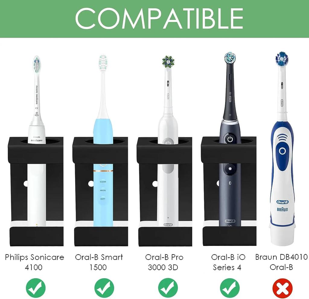 Aluminum Wall Mount Electric Toothbrush Holder for Bathroom, Shower, Toothbrush Hanger Brush Stand, Hanger Bathroom Organizer