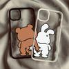Cute Rabbit Bear Couple Phone Case For Samsung Galaxy A06 A16 A54 A35 A15 A55 A52 A34 5G S25 S24 S23 S22 Ultra S24 FE Cover