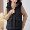 Fashion Winter Women's Warm Vest Hooded Thick Casual Sleeveless Jackets Woman Short Coats