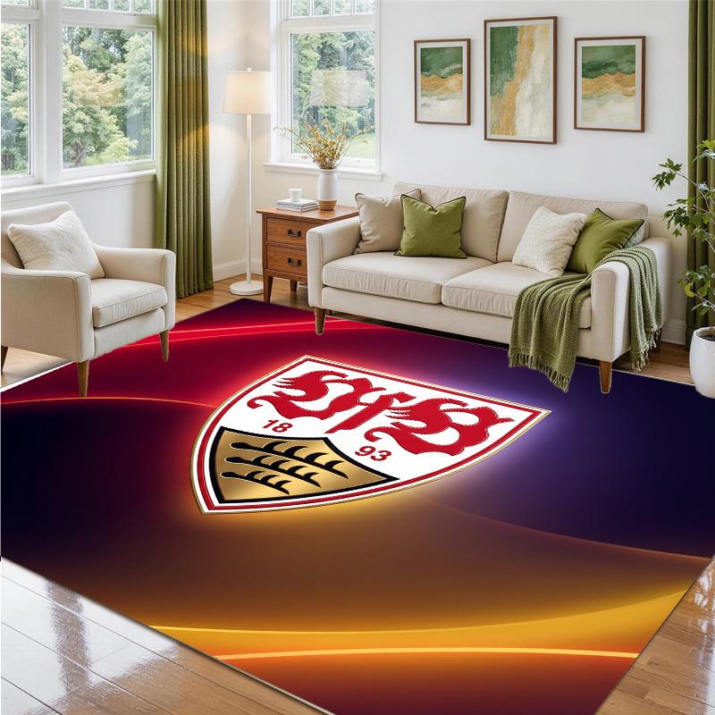 VfB Stuttgart Football Design Crystal Velvet Rug Soft Decorative Mat for Bedroom Entrance