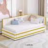Sofa Bed 90 X 200 Cm, Sleep Function Sofa Bed 2-seater with Slatted Frame, Velvet Fabric, Beige (Without Mattress)