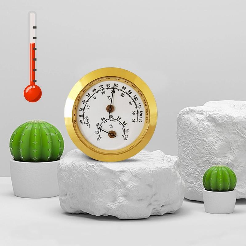 Innen-Thermometer Hygrometer Klare Zahlen Dekorative Außen-Thermometer für Terrasse Keine Batterie Benötigt 2 Zoll