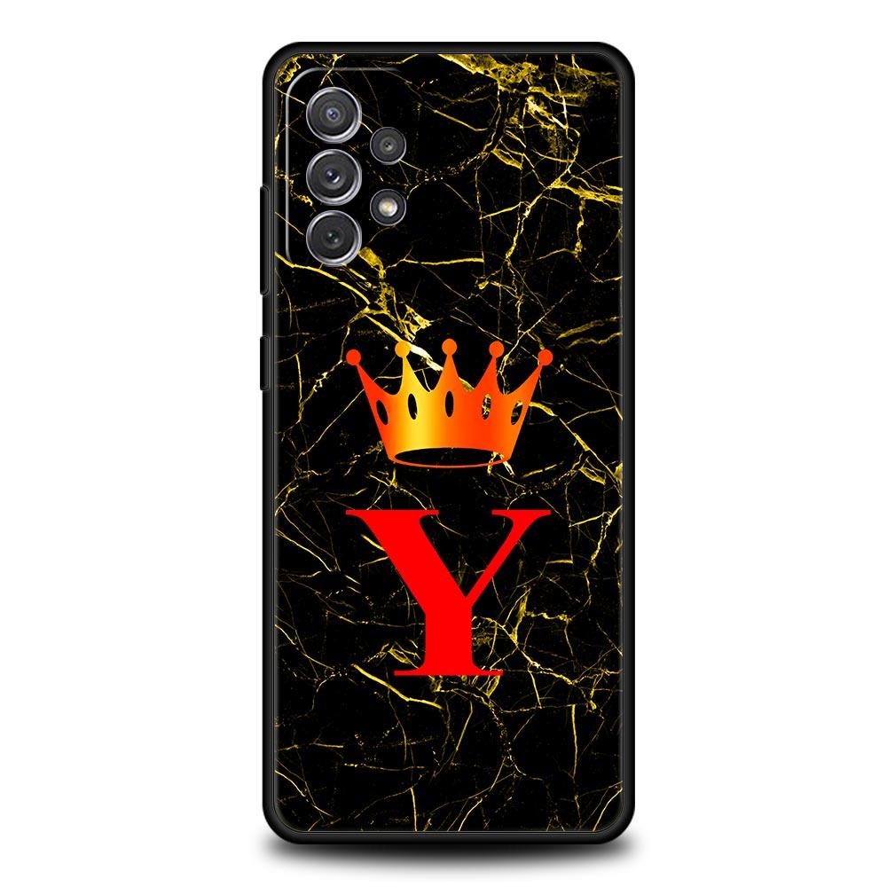 Marble Letter Phone Case for Samsung Galaxy A55 A35 A17 A07 A15 A13 A25 A51 A71 A72 A73 A32 A52 A52S A41 5G Soft TPU Shell Capas
