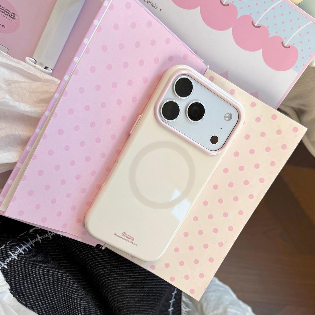 Niche Minimalist Magnetic Case Suitable for Apple 17 Pro Max, iPhone 16, Korean Style Ins Soft Case for 15, Macaron Color
