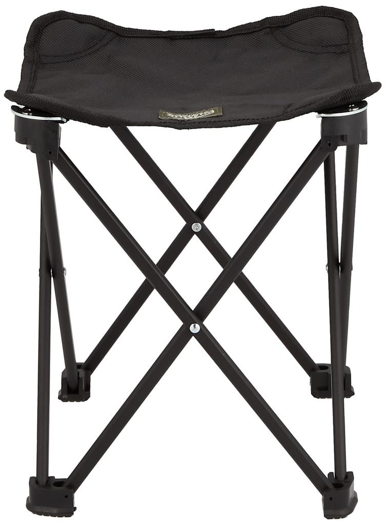 BUNDOK Mini Aluminum Stool, Medium, Black, BD-116BK, with Storage Case, Compact Chair