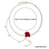 Japan and Korea fashion flower imitation pearl necklace, retro rhinestone bow temperament collarbone chain women's jewelry