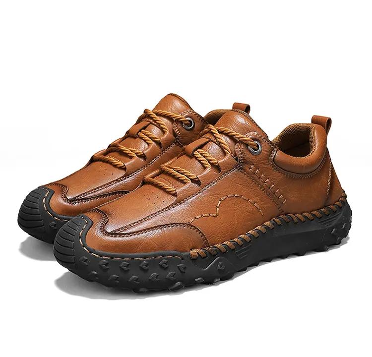 

Outdoor Casual Leather Men s Shoes Retro Style Men s Shoes, Adult Anti Slip Casual Men s Business Shoes 48 оранжевый