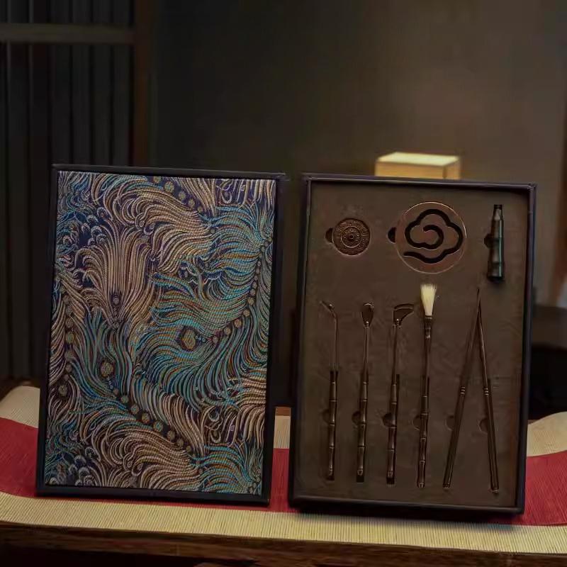 

Фиолетовый Медный Цвет Подарочная Коробка Набор для Церемонии Благовоний Инструменты для Печати Благовоний Инструменты для Прессования Благовоний Горелка Лопатка Ложка Кисть