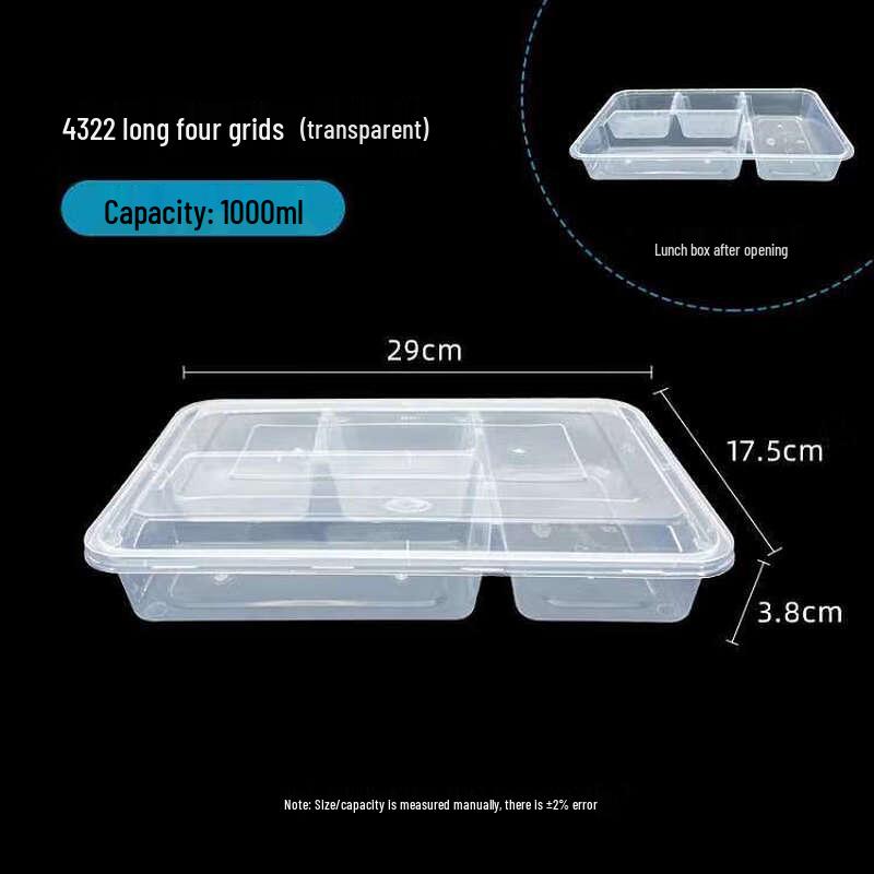 Disposable Multi-Compartment Meal Prep Containers with Lids