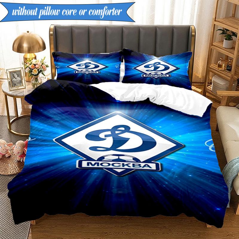 3PCS Dynamo Moscow Football Club Bedding Set 2D Printing (Includes 1 Duvet Cover + 2 Pillowcases Coreless), Bedroom decor,Fan gift