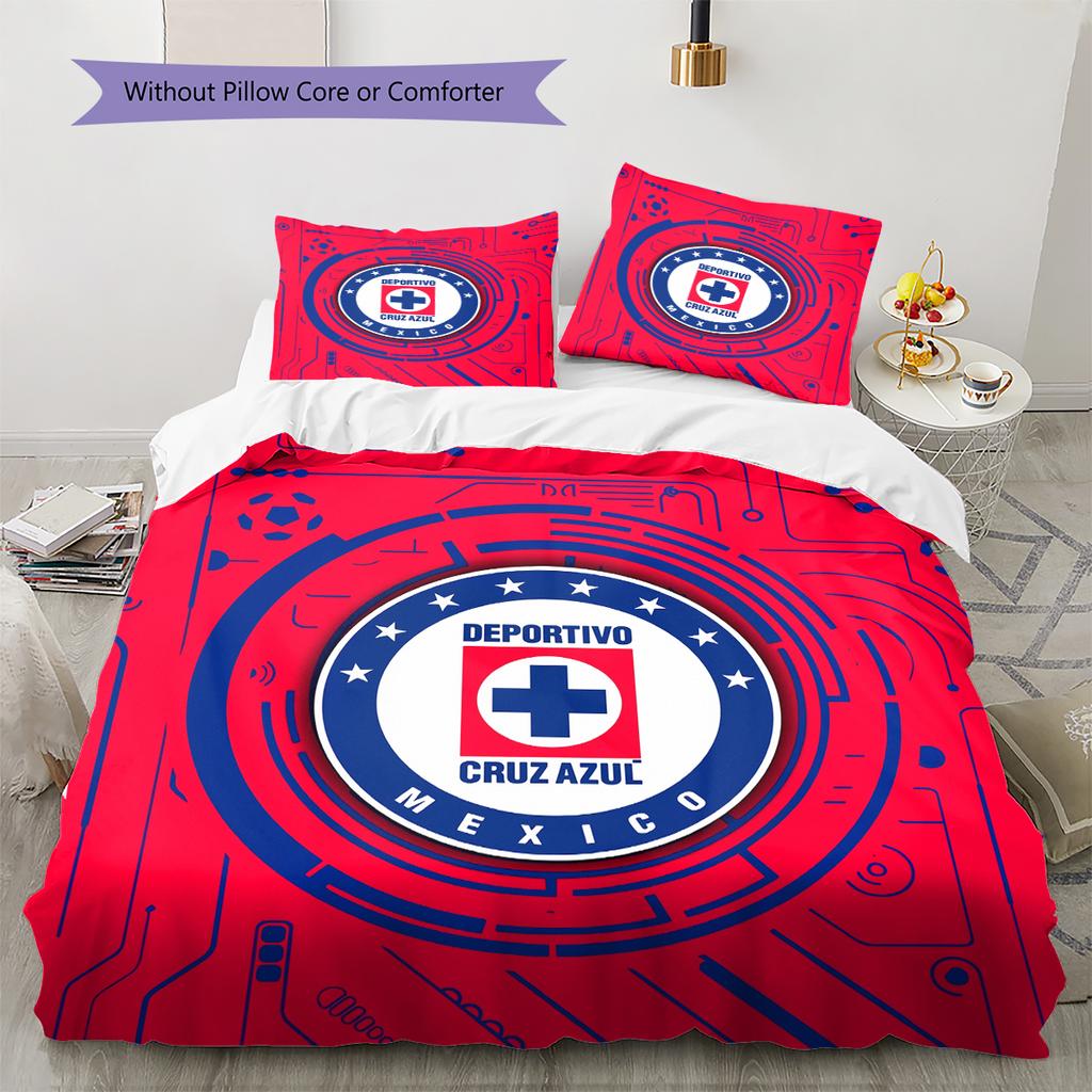 Cruz Azul Pattern Bedding Home Decoration Birthday Gift (1 * duvet cover + 2 * pillowcase, without core)