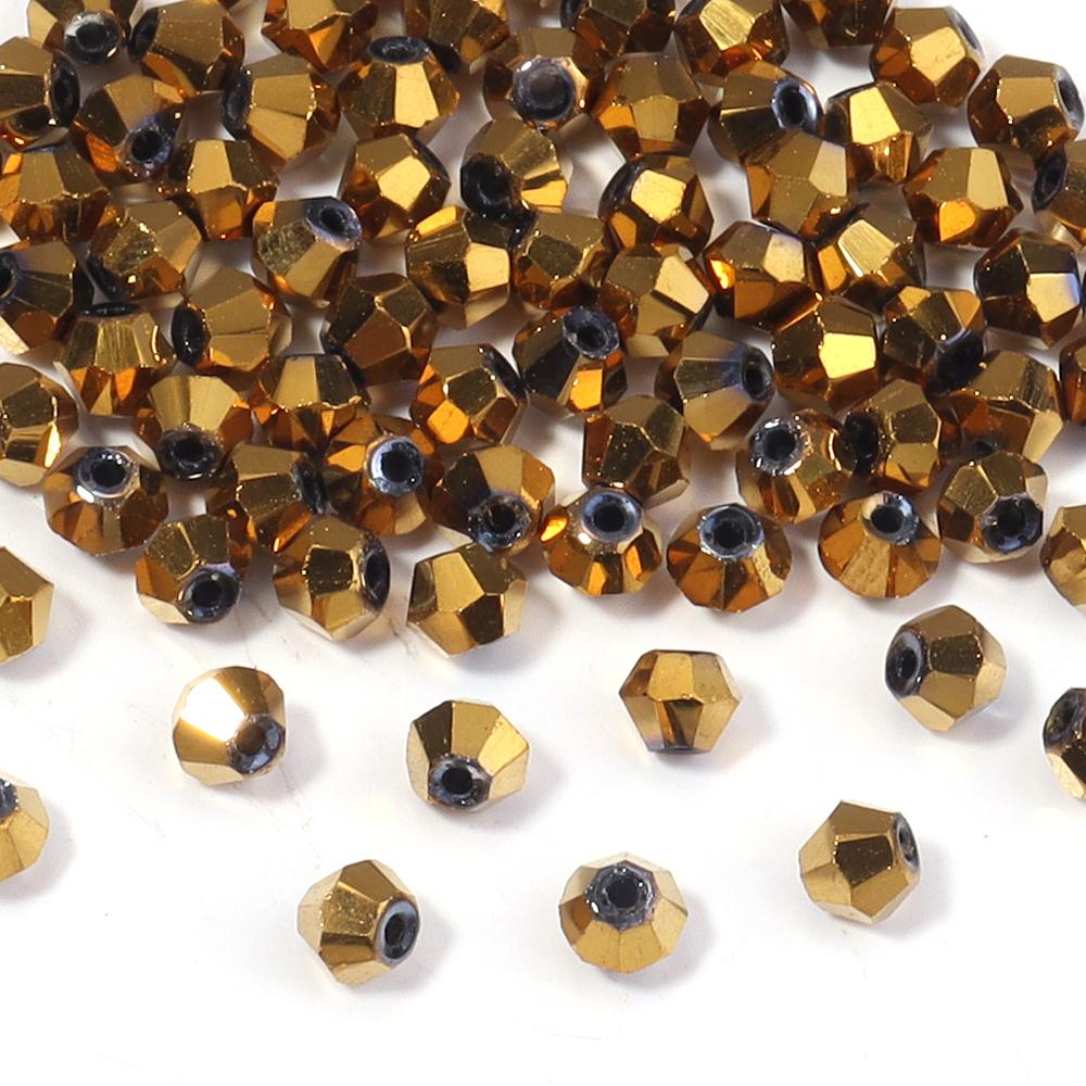 200pcs/lot 4mm Colorful Glass Crystal Beads Bicone Beads Loose Spacer Beads For Jewelry Making DIY Bracelet Necklace Accessories