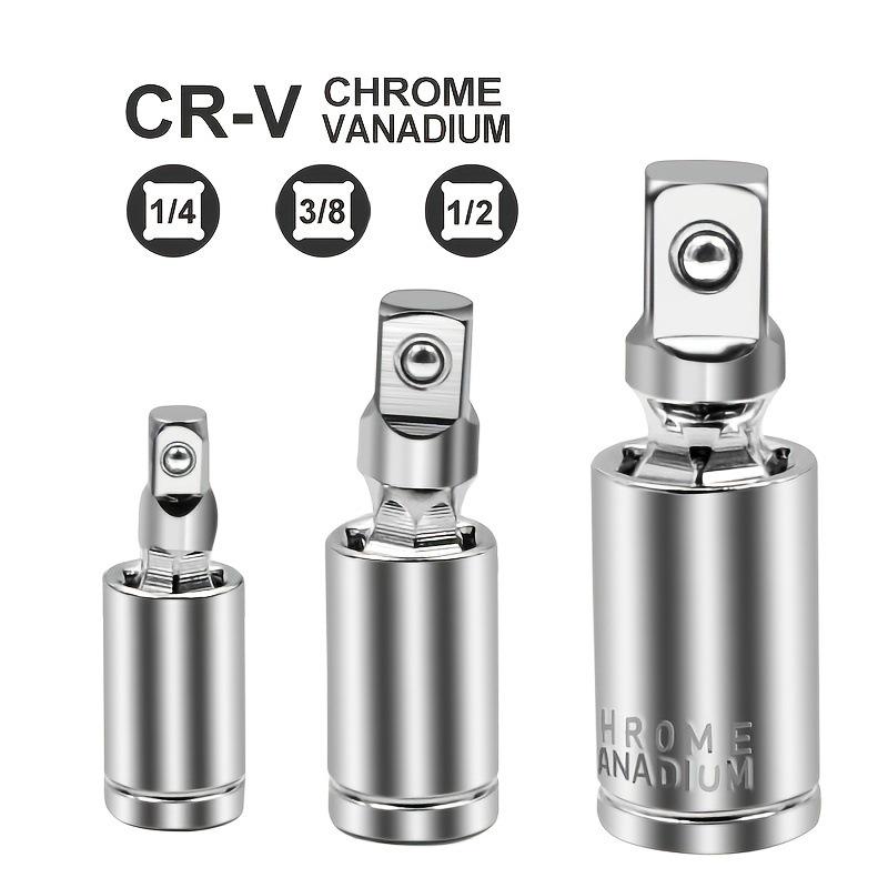 Universal Joint Socket & Fly Set: 1/4", 3/8", 1/2" Ratchet Angle Extension Bar Adapter