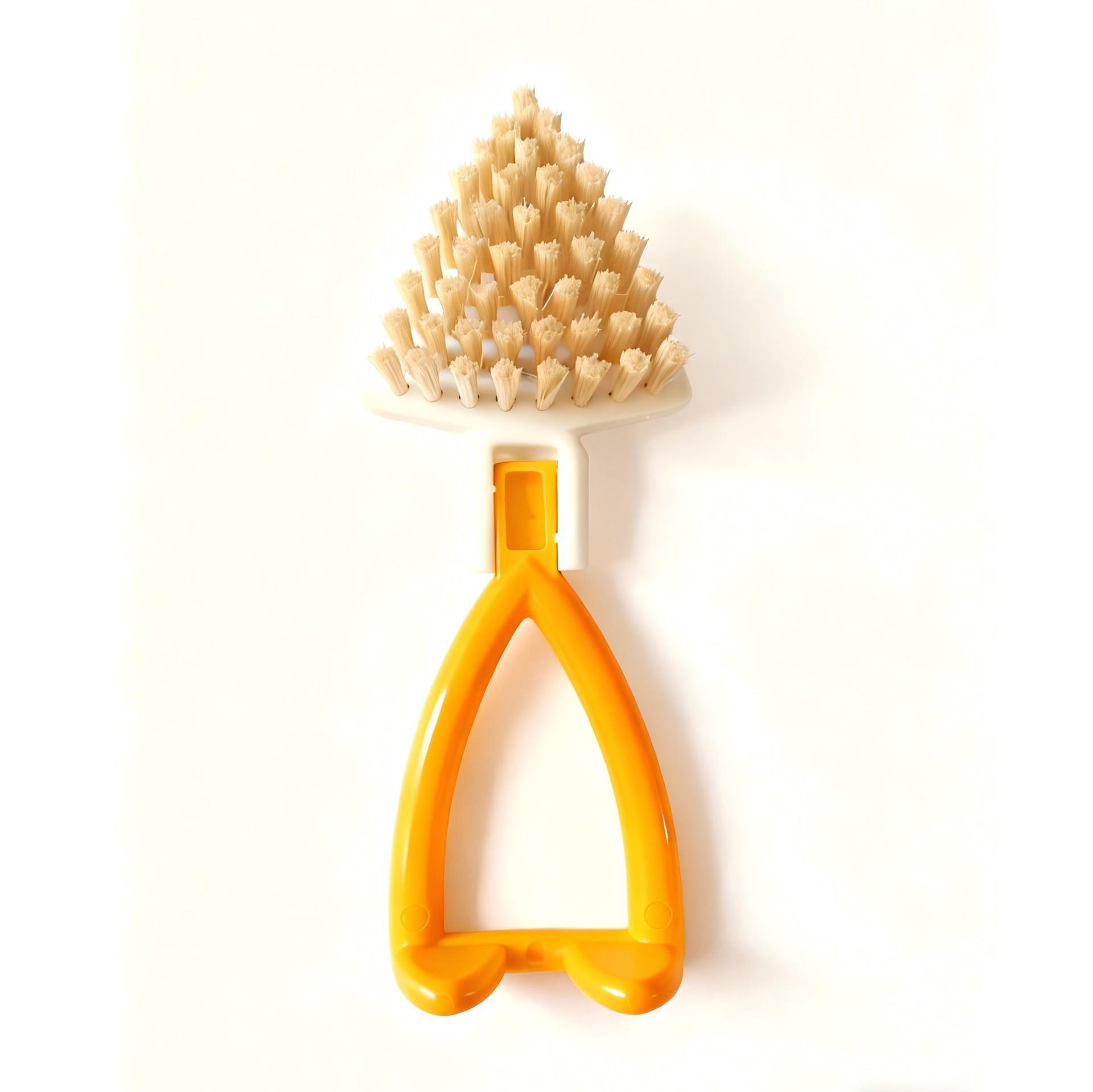 Foldable Triangular Stiff Bristle Cleaning Brush for Bathroom, Kitchen, and Household Floors. оранжевый