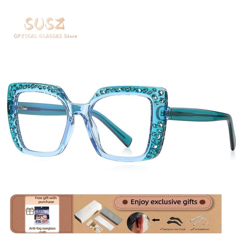 SUSZ  New Fashion Cat Eye Women Anti Blue Light Reading Glasses Myopia Hyperopia Customizable Prescription Progressive Glasses