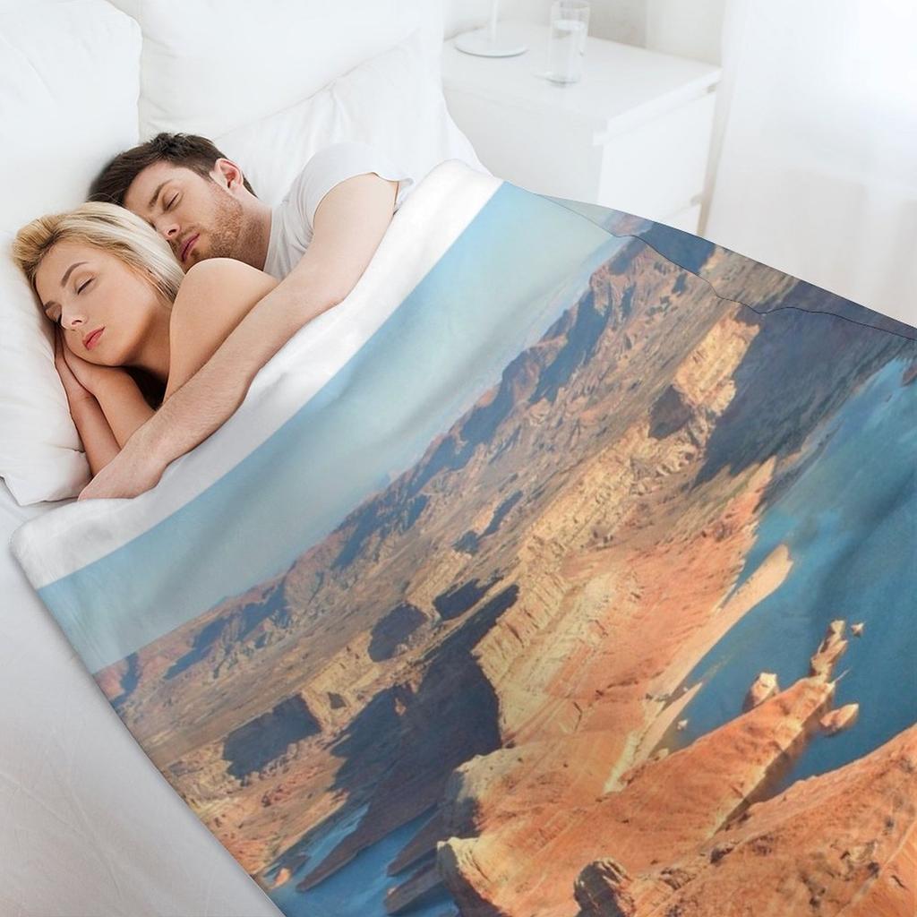 Lake Powell, Glen Canyon, früher Morgen 2 Kuscheldecke Flauschig Winterbetten für Babys Karomuster Decken