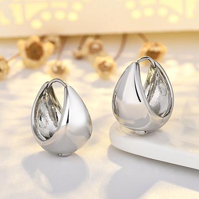 Trendy Simple  Sterling Silver Hoop Earrings for Women Men Circle Round Gold Plated Minimalist Earrings Party  Gifts