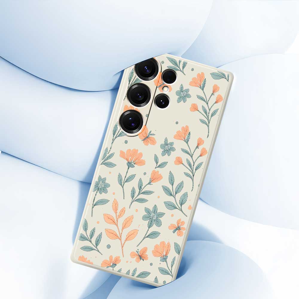 For Samsung Galaxy S25 Ultra Case Yellow Flowers Pattern Printing Straight Edge TPU Phone Back Cover