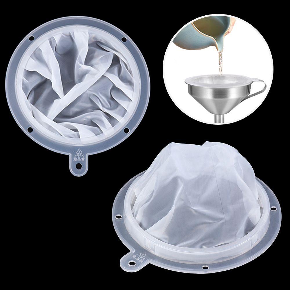 13/15CM Stainless Steel Funnel 100-450 Mesh Nylon Filter Fruit Milk Traditional Chinese Medicine Oil White Wine Boiled Water