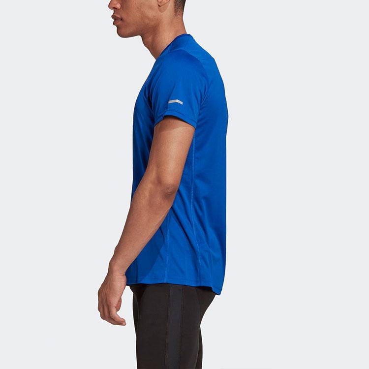 Adidas Logo Running Short Sleeve T-shirt Men Tops Blue GC9094