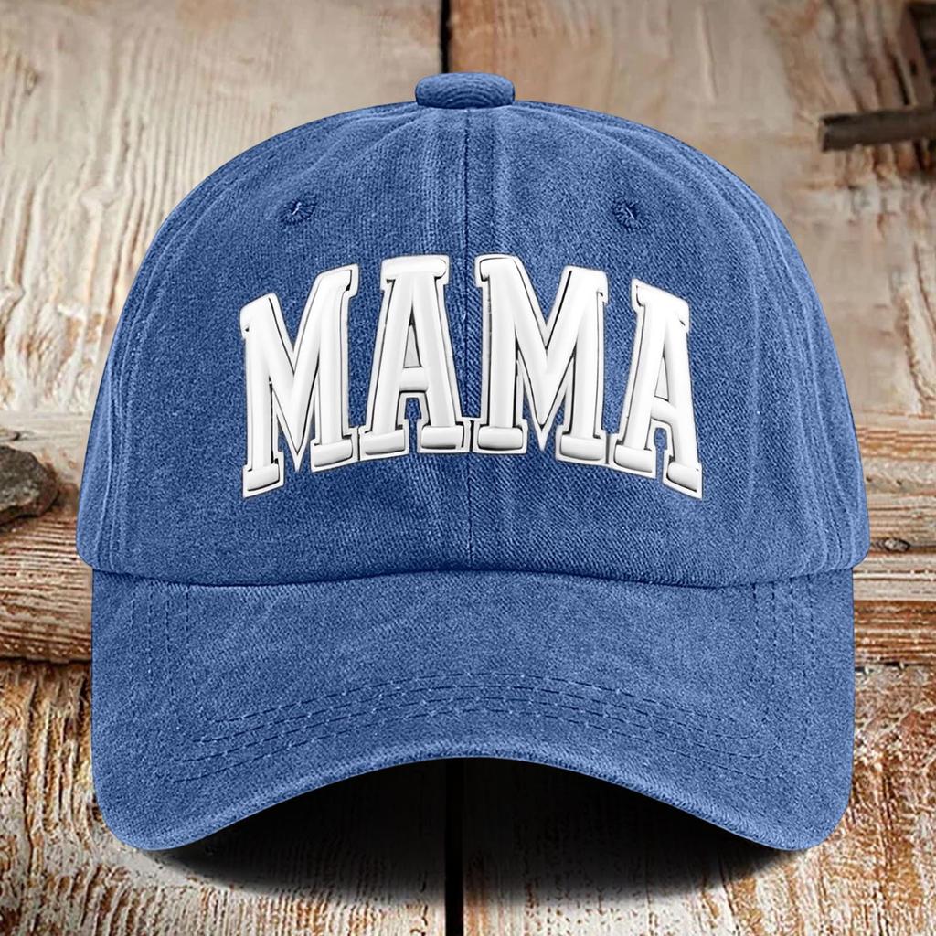 Washed Cotton Printed Hat For Vintage Baseball Cap And Soft Top Hat