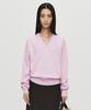 Hoite Cashmere Wool V Neck Knit (Pink)