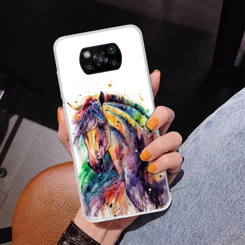 

Animal Oil Painting Horse Phone Case For Xiaomi Poco X7 X6 X5 Pro F7 Ultra Redmi 15C 15 13C 13 12C 12 10 10A 10C 9 9A 9C 9T Cove Xiaomi Poco X6 Pro