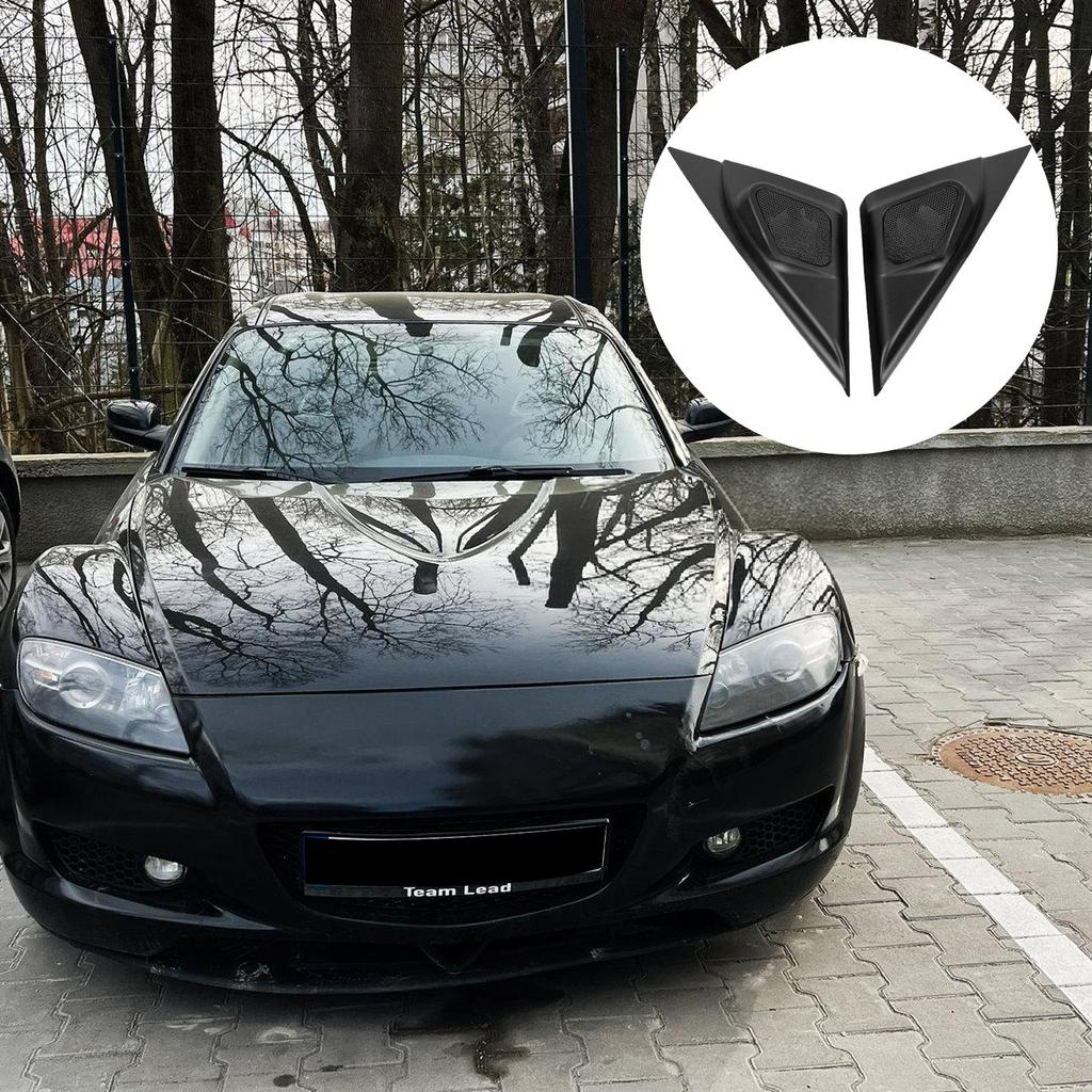 Pack Of 2 Easy Installation Speaker Panel Auto Car Door Speaker A Pillar Cover Trim Tweeter Panel Seamless Fit ABS Black